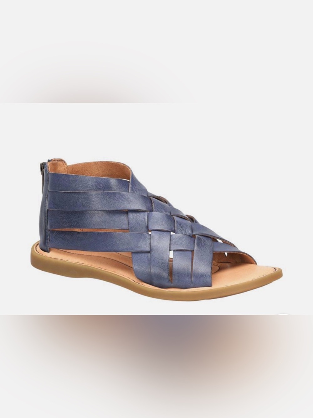 Born IWA Women's Woven Leather Sandals in Blue 9 - Picture 3 of 12